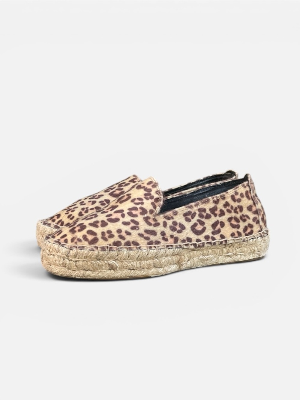 Billabong Faux Fur Leopard Print Espadrilles Size 7